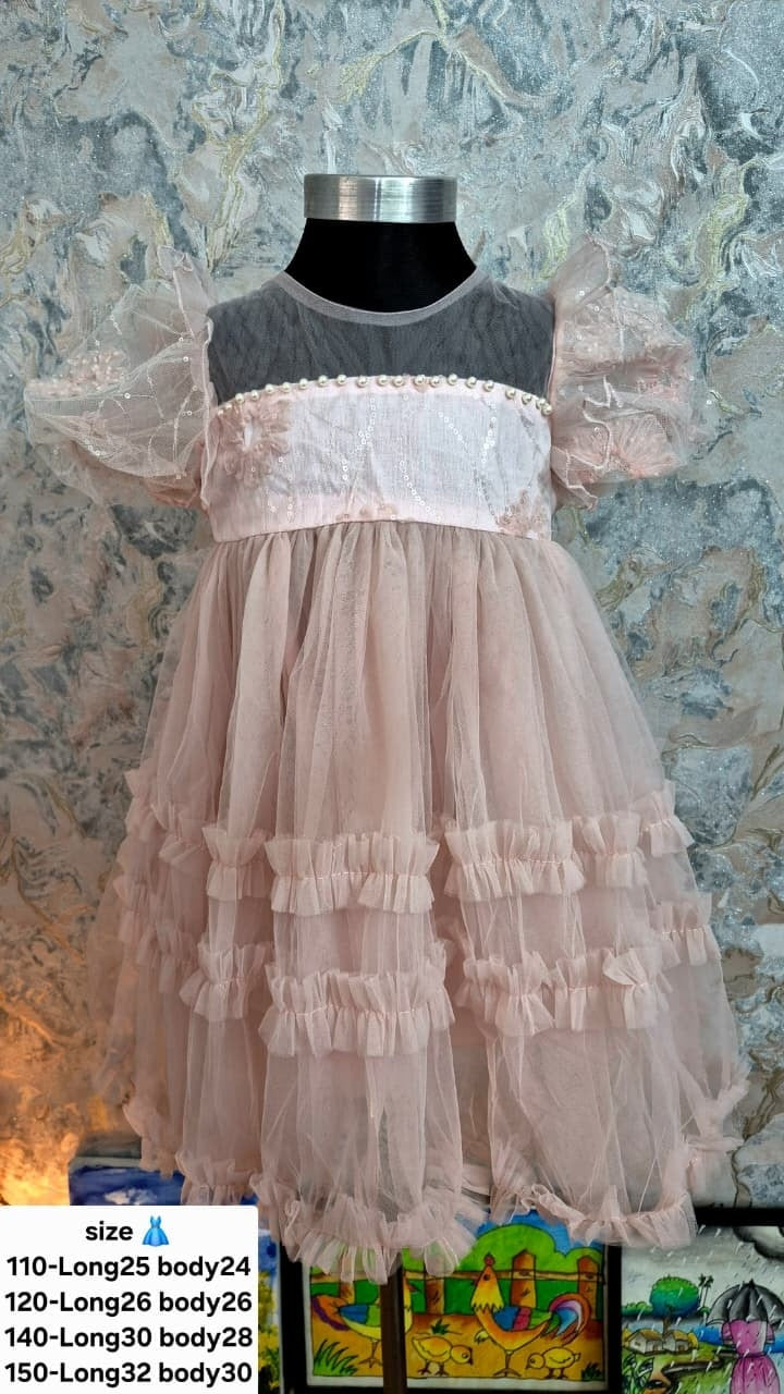 Caroline Pearl Princess Dress - Cute Pink Holiday Dress for Little Girls