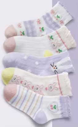 Pack of 5 Kids Premium Cotton Socks Set - Fun Car & Dinosaur Designs for Boys & Girls