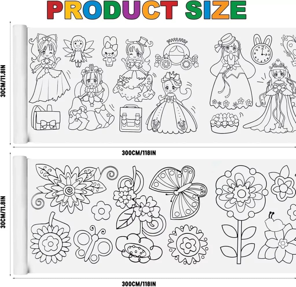 Graffiti Scroll Coloring Paper for Kids - Creative Doodle Art Drawing Scroll Bangladesh