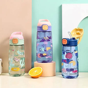 Cute Polycarbonate Water Bottle for Kids & Adults - Durable, BPA-Free, Leak-Proof Design