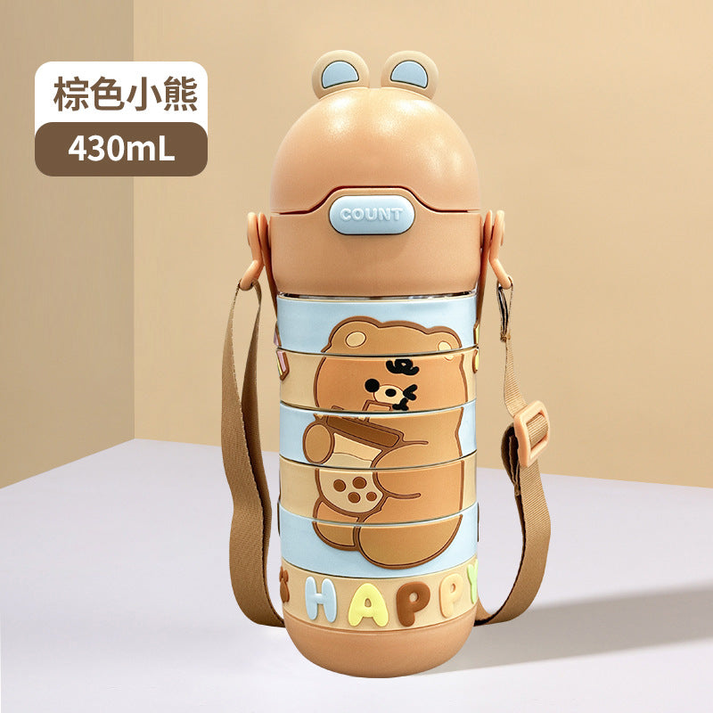 Baby Puzzle Swirling Portable Cartoon Water Bottle - BPA-Free & Leak-Proof