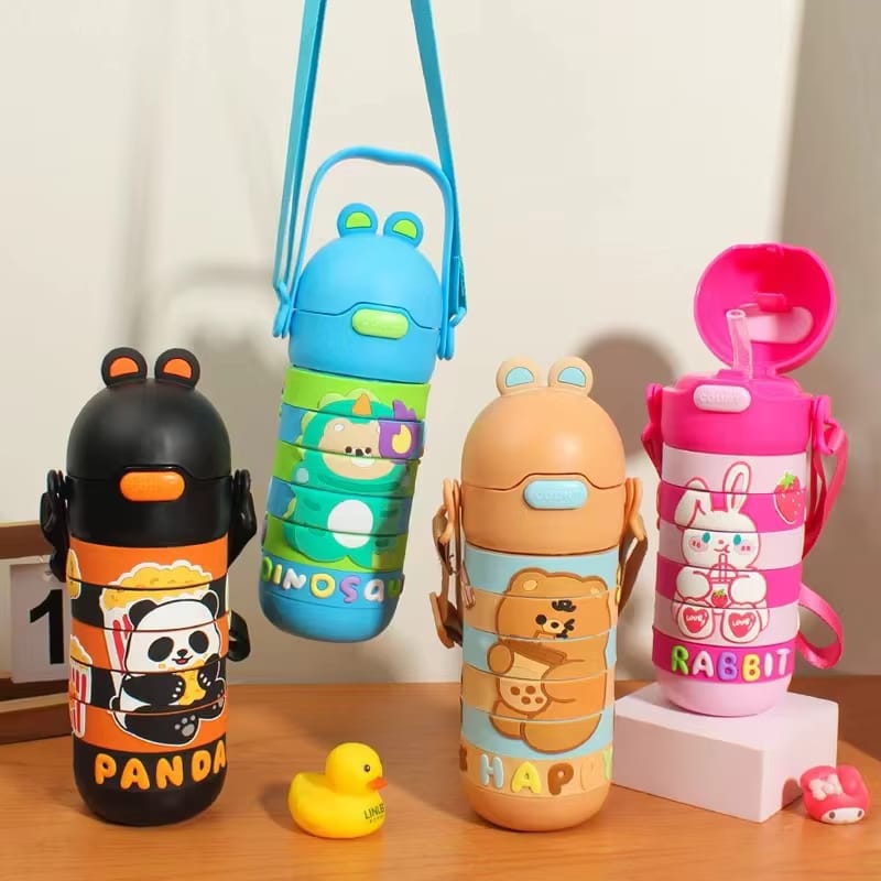 Baby Puzzle Swirling Portable Cartoon Water Bottle - BPA-Free & Leak-Proof