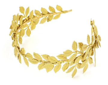 Elegant Golden Leaf Laurel Wreath Bridal Headband – Wedding Hair Accessories Bangladesh Premium Gold Plated