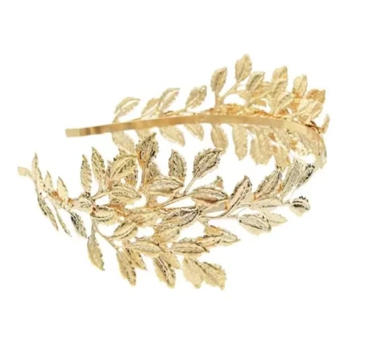 Elegant Golden Leaf Bridal Headband – Laurel Wreath Wedding Headdress