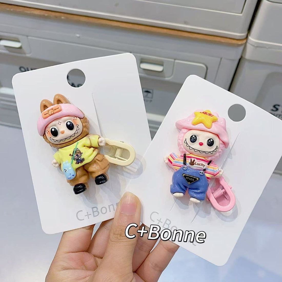 Cute Labubu Character Hair Clips 7 Colors Trendy – Girls Hair Accessories Bangladesh