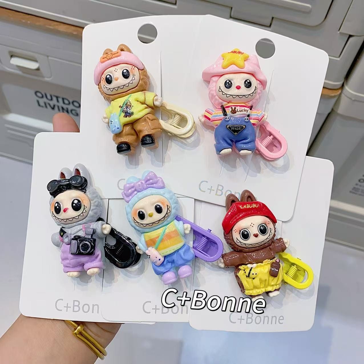 Cute Labubu Character Hair Clips – Trendy Fashion Accessory (7 Colors)