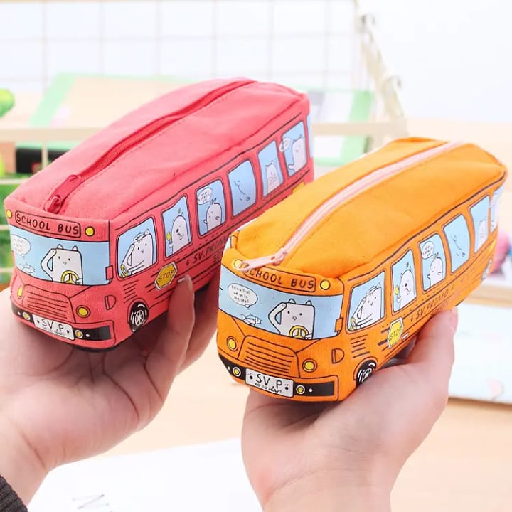 Cartoon Bus Shape Stationery Box