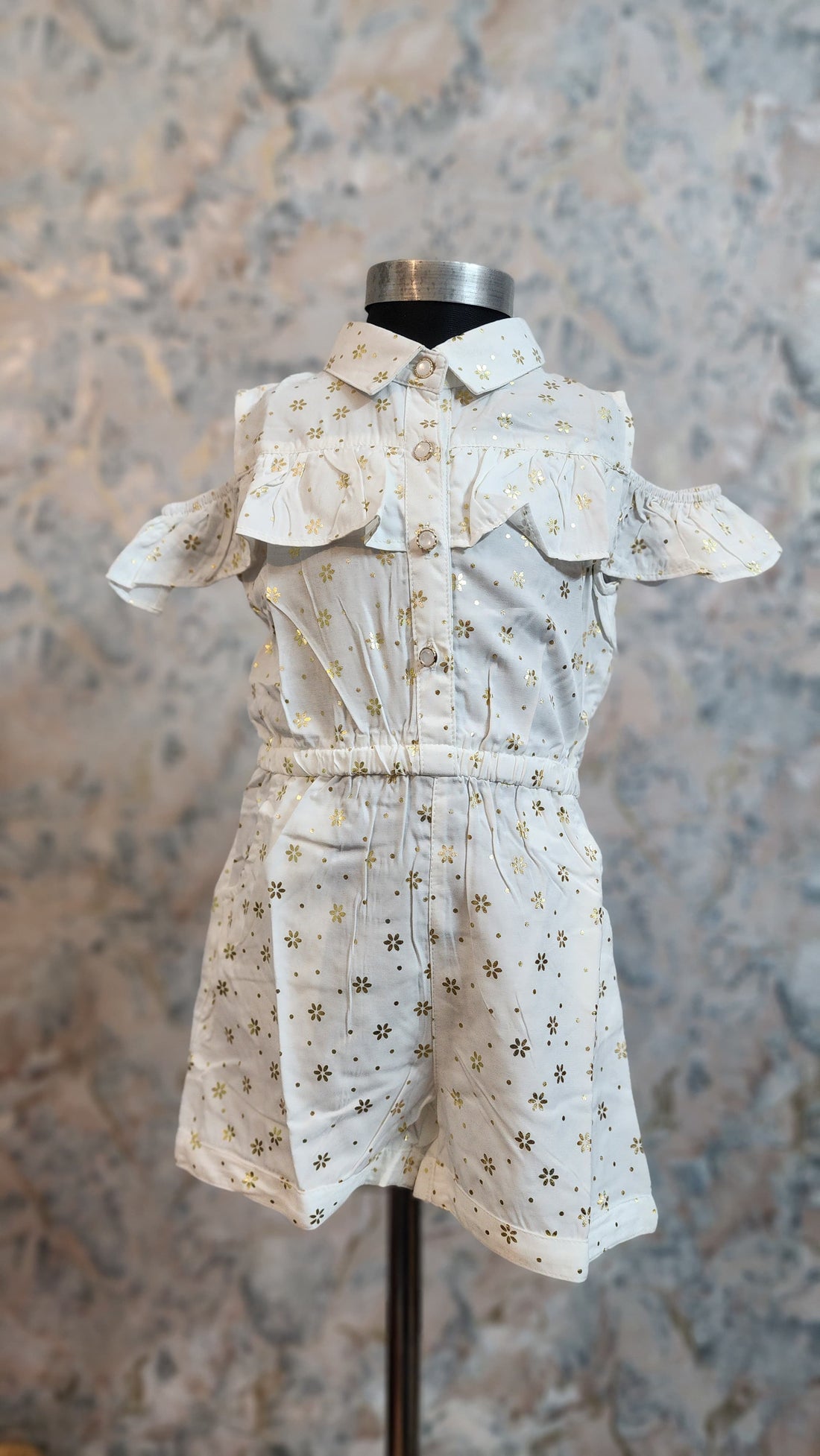 Baby Girl Floral Ribbed Camisole Jumpsuit