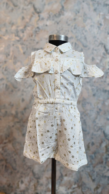 Baby Girl Floral Ribbed Camisole Jumpsuit