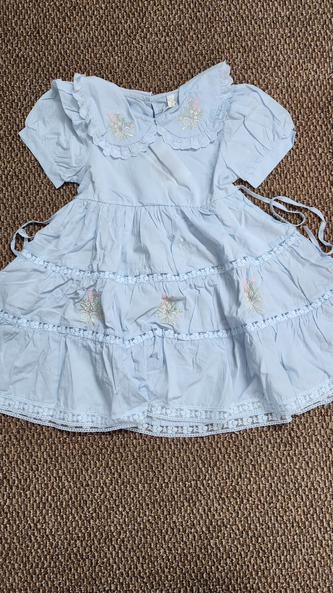 Soft Blooms On Blue - Girls Bubble Short