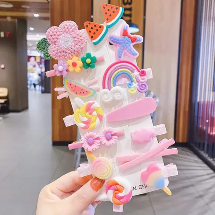 Cute Fruit Cartoon Animal Shape Hair Clip Pins Set – Colorful Baby Girl Accessories