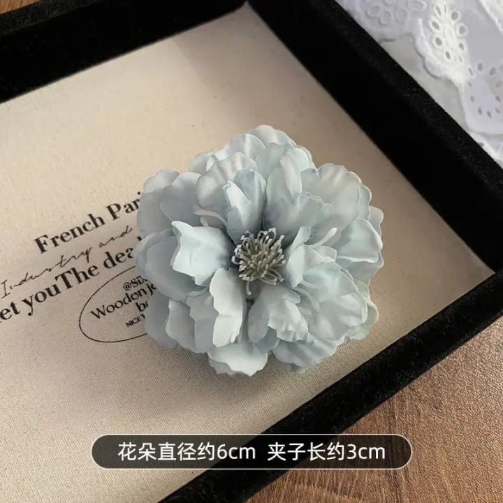 Elegant Fabric Flower Hair Clips 3D Rose Design Pink Yellow White Ash – Women Hair Accessories Bangladesh
