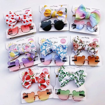 Cute bow hairband set for babies and toddlers with stretchy nylon design, soft comfortable pre-tied bows for infant fashion and special occasions