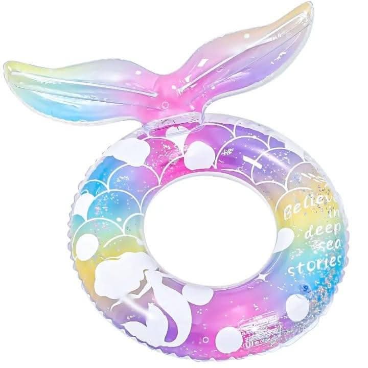 Mermaid Pocket Loop Underarm Swimming Ring - Inflatable Pool Float for Kids & Adults