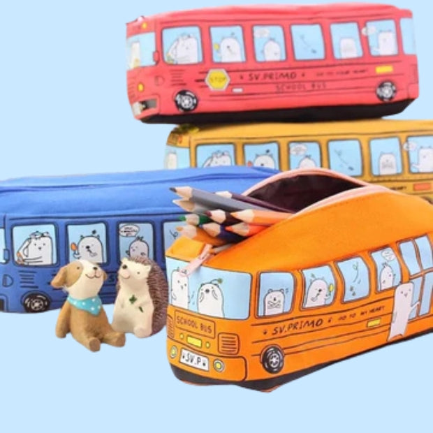 Cartoon Bus Shape Stationery Box