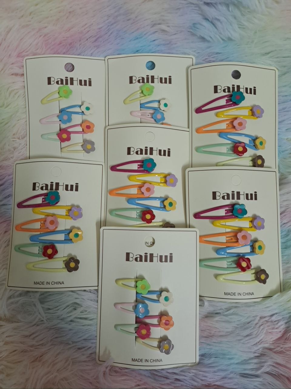 BaiHui Flower Snap Hair Clips Set - Colorful Children's Hair Accessories